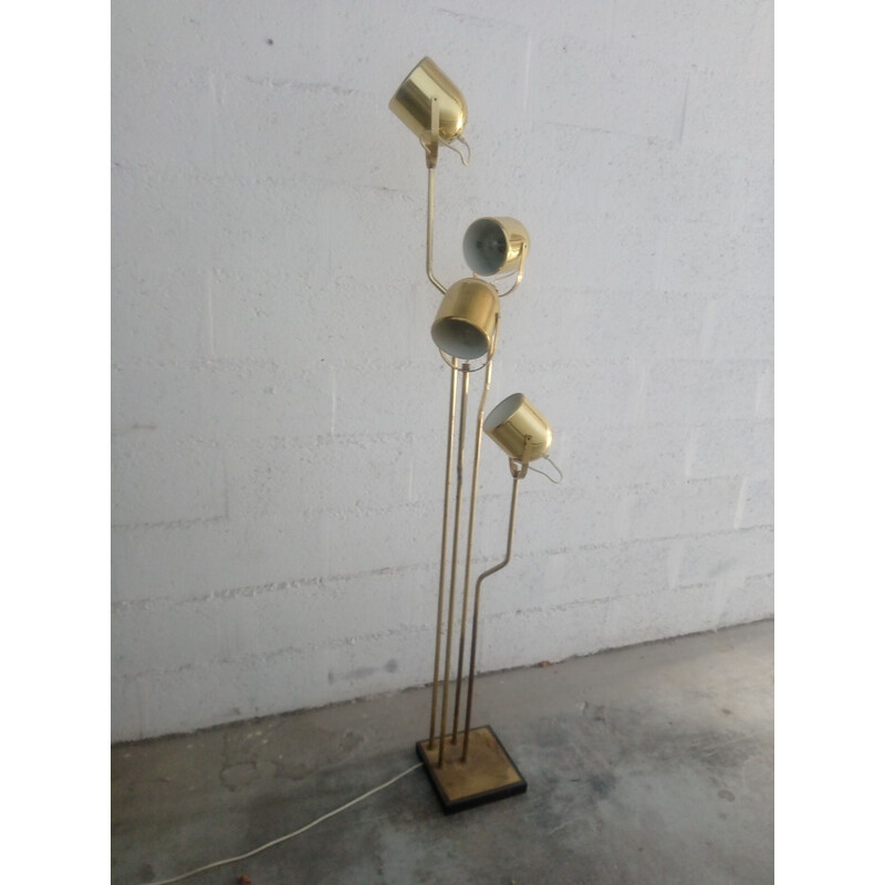 Vintage floor lamp in brass by Goffredo Reggiani