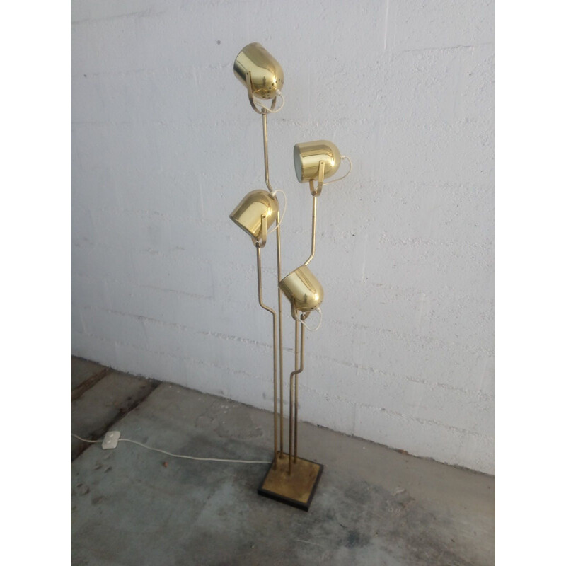 Vintage floor lamp in brass by Goffredo Reggiani