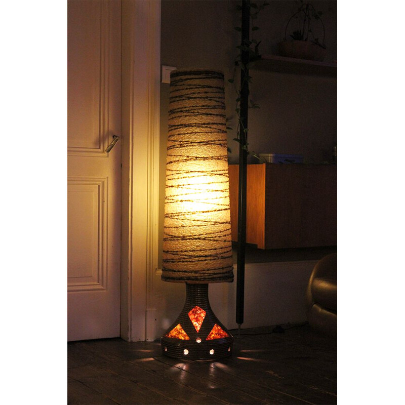 Vintage floor lamp Accolay in ceramic and resin