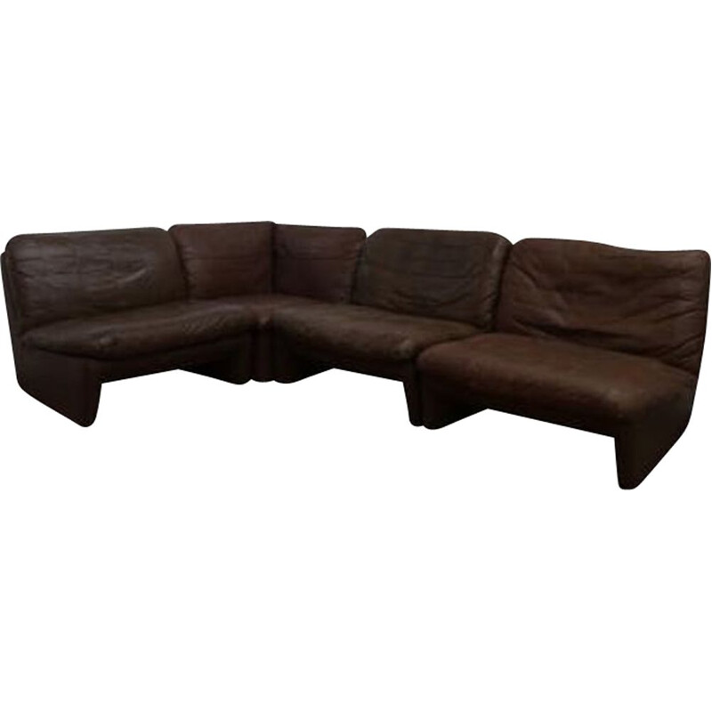 Modular sofa in brown leatherette by Airborne