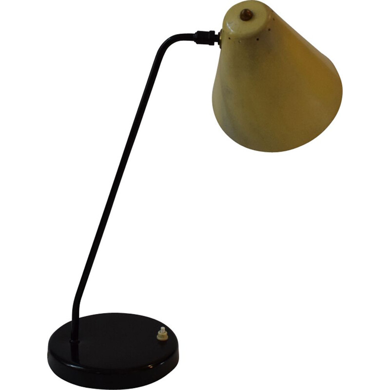 Vintage yellow desk lamp 303 by Jacques Biny for Luminalite