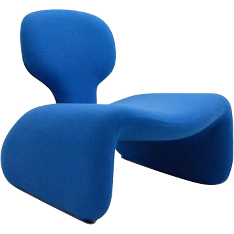 Vintage blue armchair "Djinn" by Olivier Mourgue