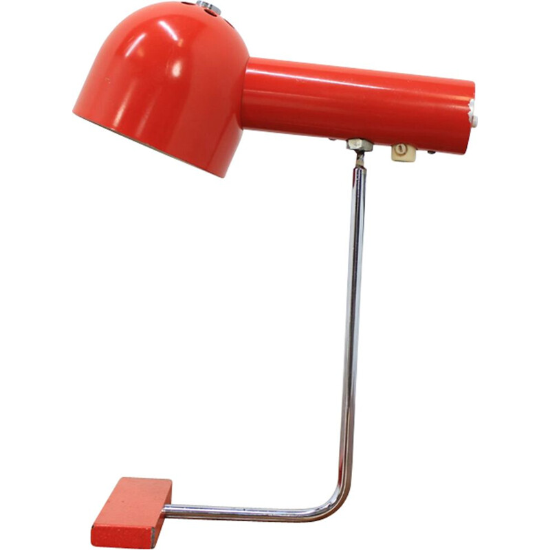 Vintage orange table lamp by Josef Hůrka for Napako, 1970