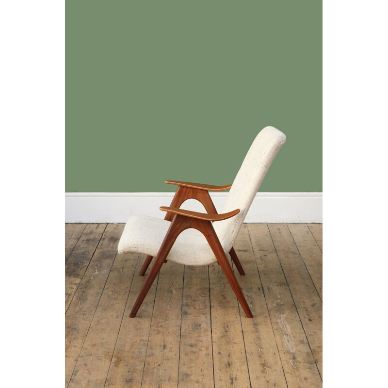 Vintage Dutch armchair in teak by Louis van Teeffelen