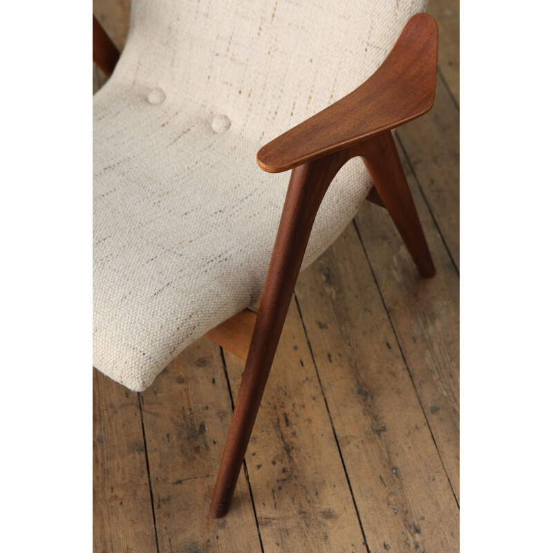 Vintage Dutch armchair in teak by Louis van Teeffelen