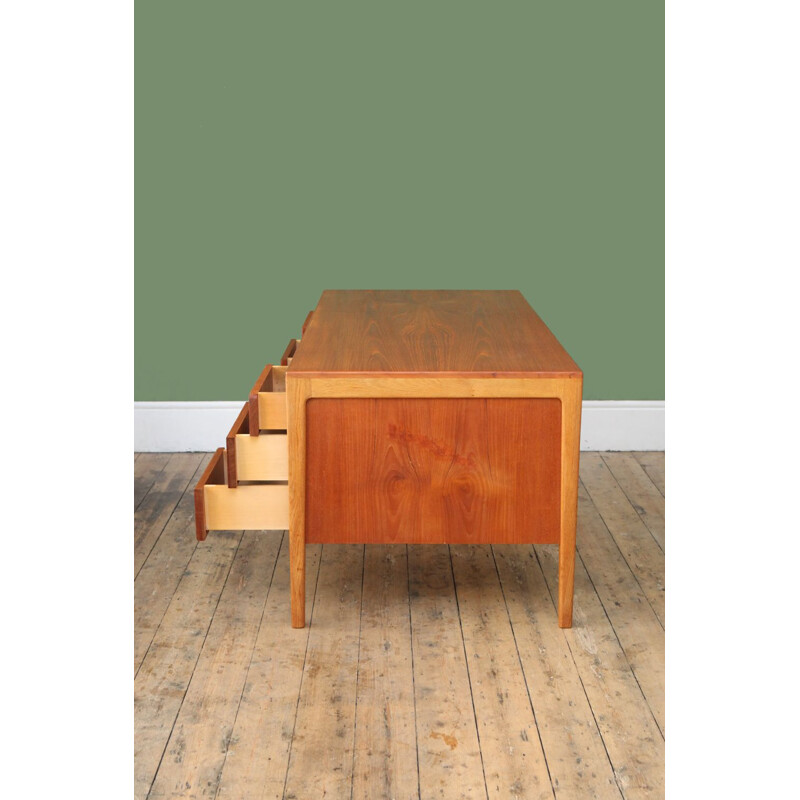 Vintage German desk in teak by Hartmut Lohmeyer for Wilkhahn