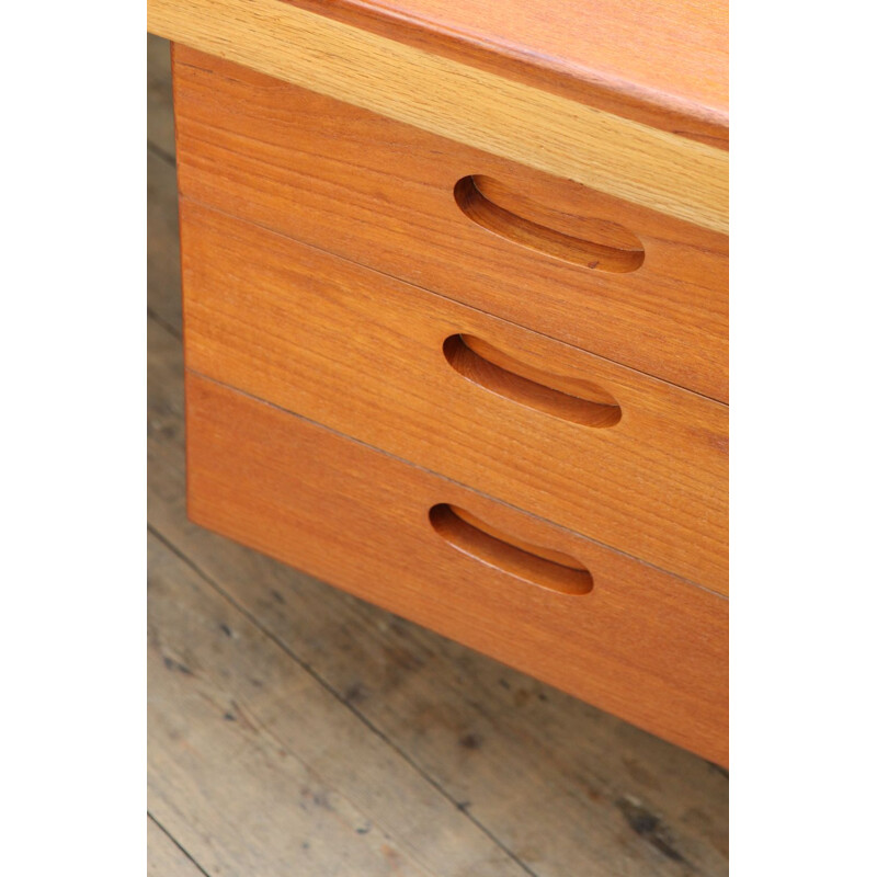 Vintage German desk in teak by Hartmut Lohmeyer for Wilkhahn