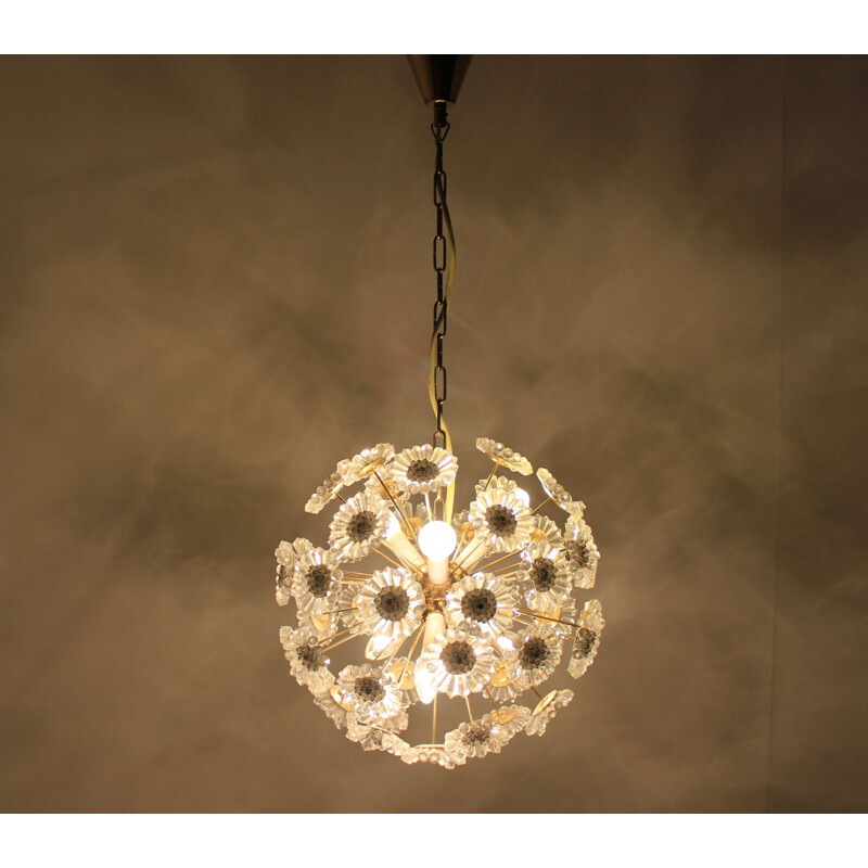 Vintage golden dandelion chandelier