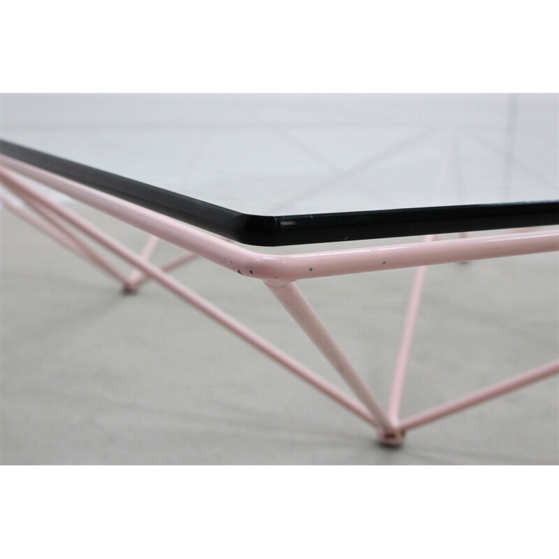 Vintage pink Alanda coffee table by Paolo Piva