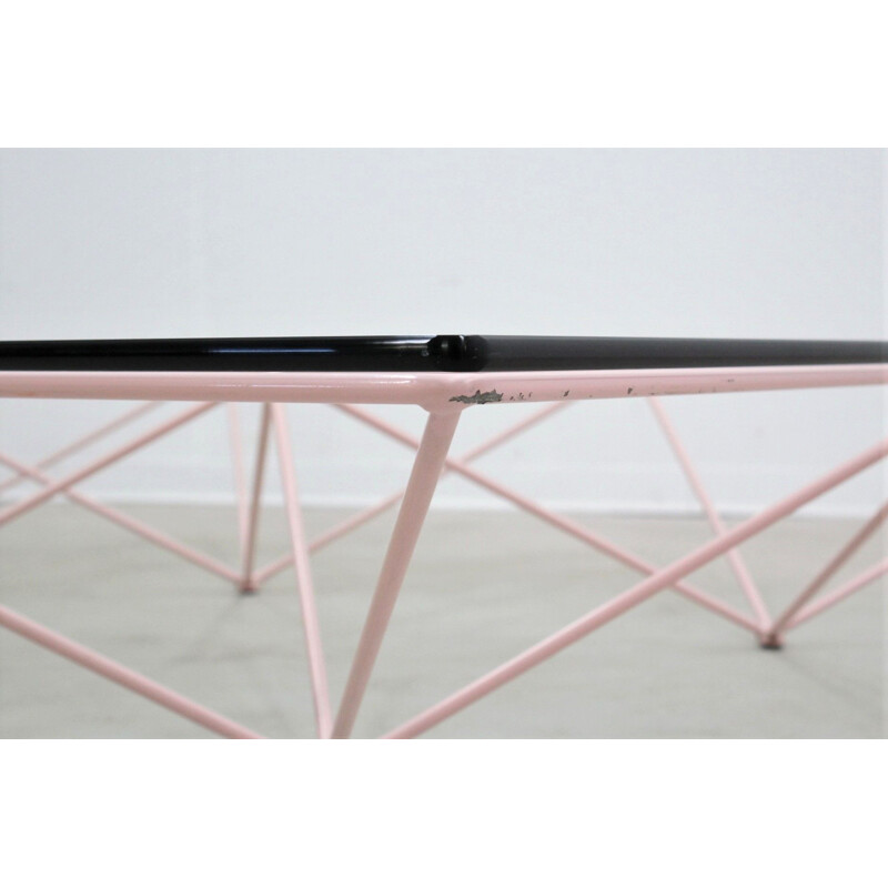 Vintage pink Alanda coffee table by Paolo Piva