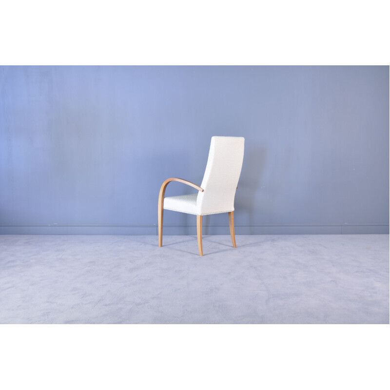 Set of 6 Italian white dining chairs