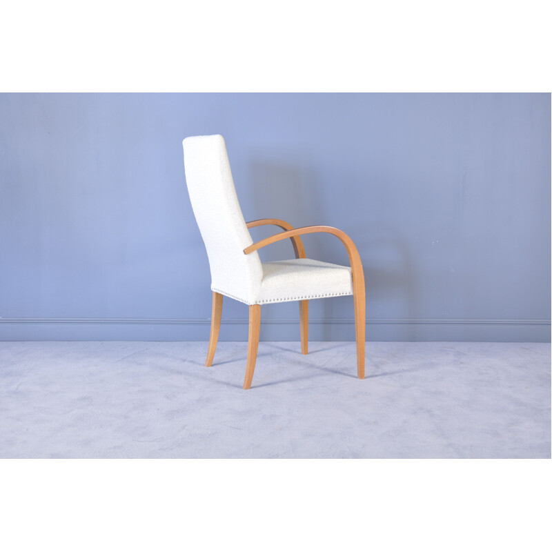 Set of 6 Italian white dining chairs