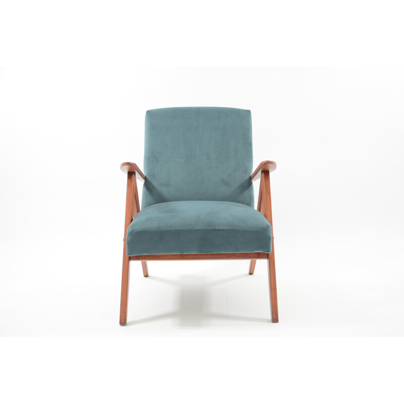 Vintage blue duck armchair by Kompas