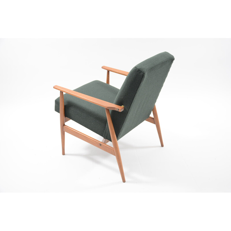 Vintage pine green armchair by Fox