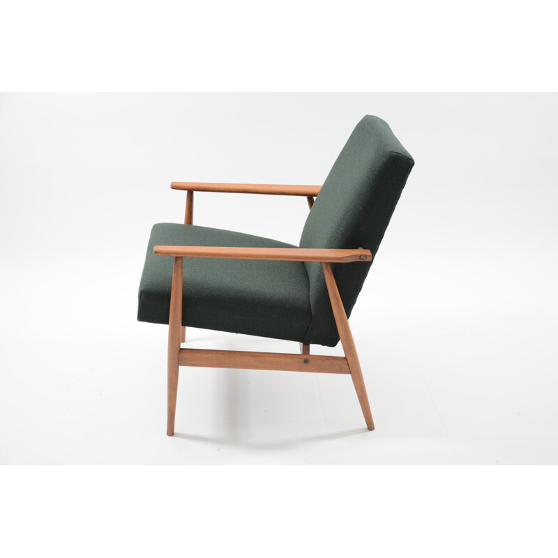 Vintage pine green armchair by Fox