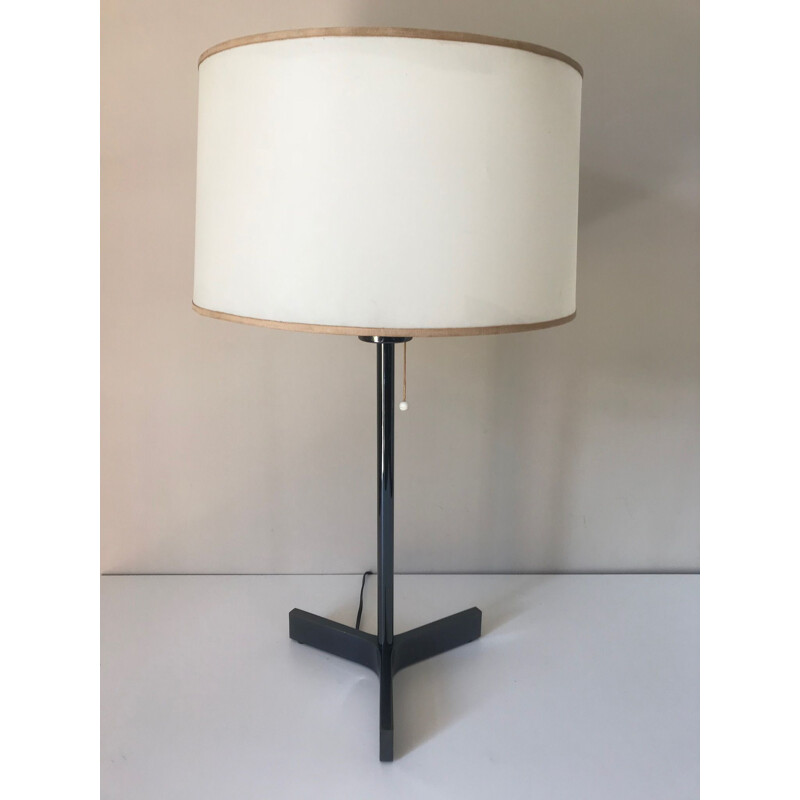 Vintage brass table lamp by Roger Fatus for Disderot, 1950