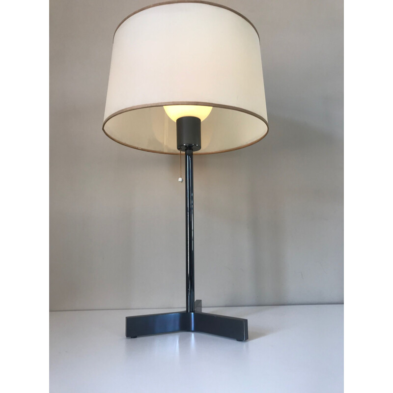 Vintage brass table lamp by Roger Fatus for Disderot, 1950