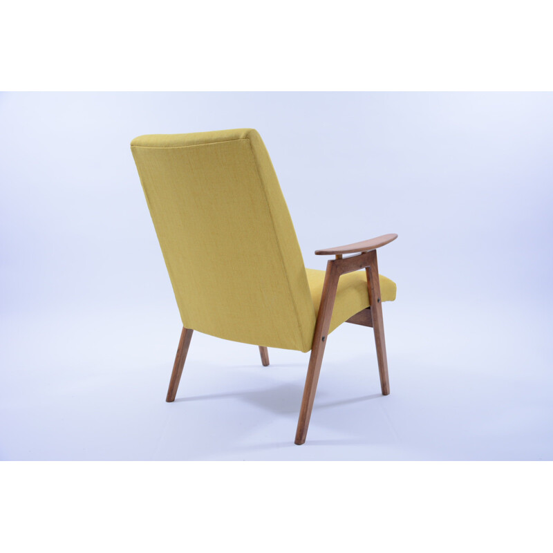 Czechoslovakian yellow amchair in wood