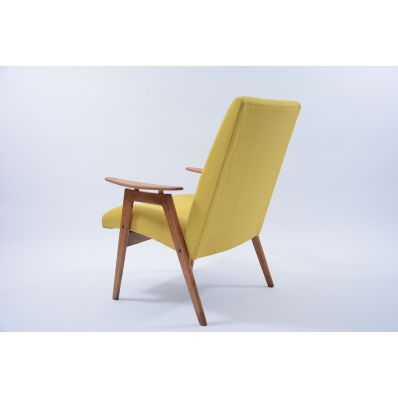 Czechoslovakian yellow amchair in wood