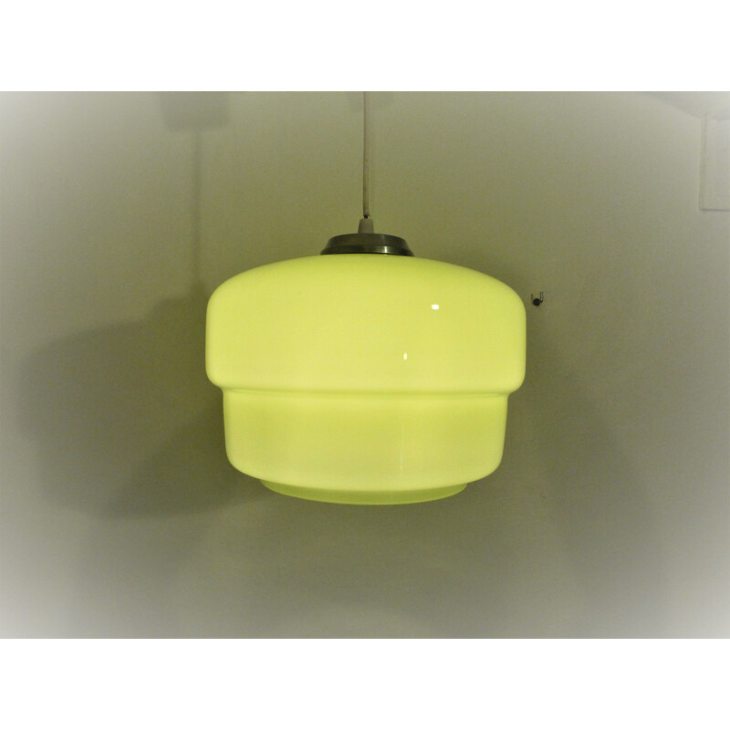 Vintage green opaline pendant lamp