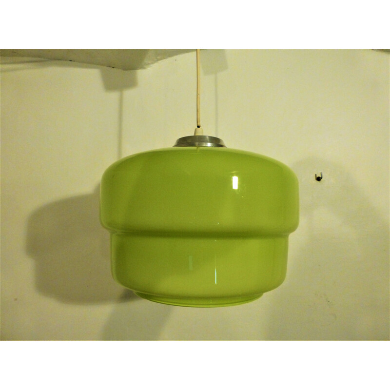 Vintage green opaline pendant lamp