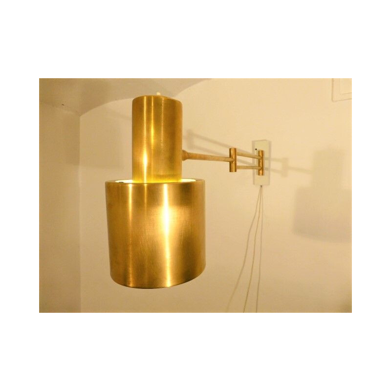 Vintage wall lamp in brass by Jo Hammerborg