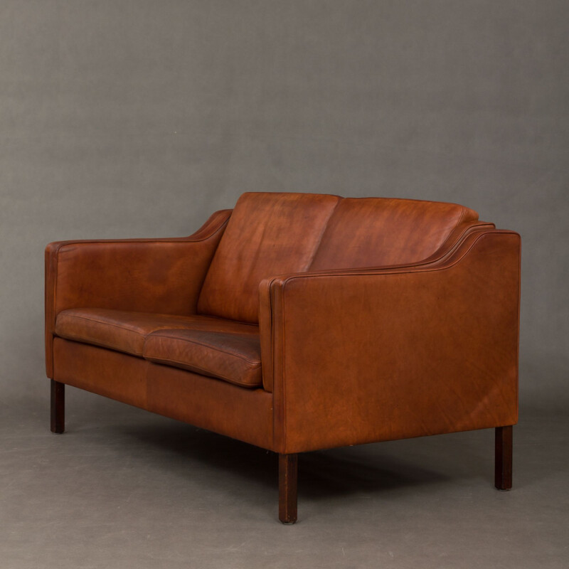 Vintage Danish 2-seater sofa in leather