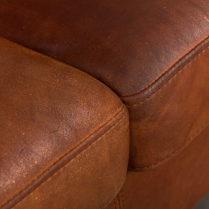 Vintage Danish 2-seater sofa in leather