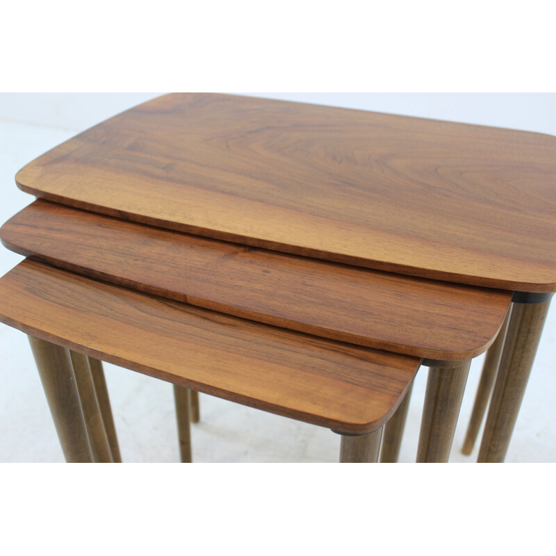 Set of 3 vintage Danish nesting tables in teak