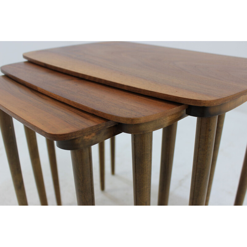 Set of 3 vintage Danish nesting tables in teak