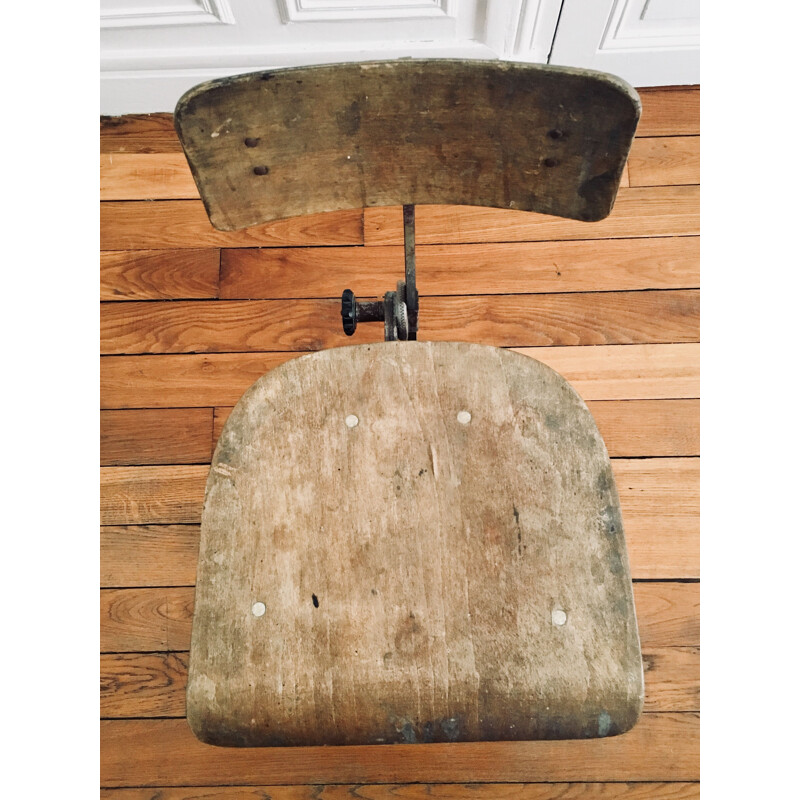 Scandinavische vintage werkplaatsstoel van Odelberg