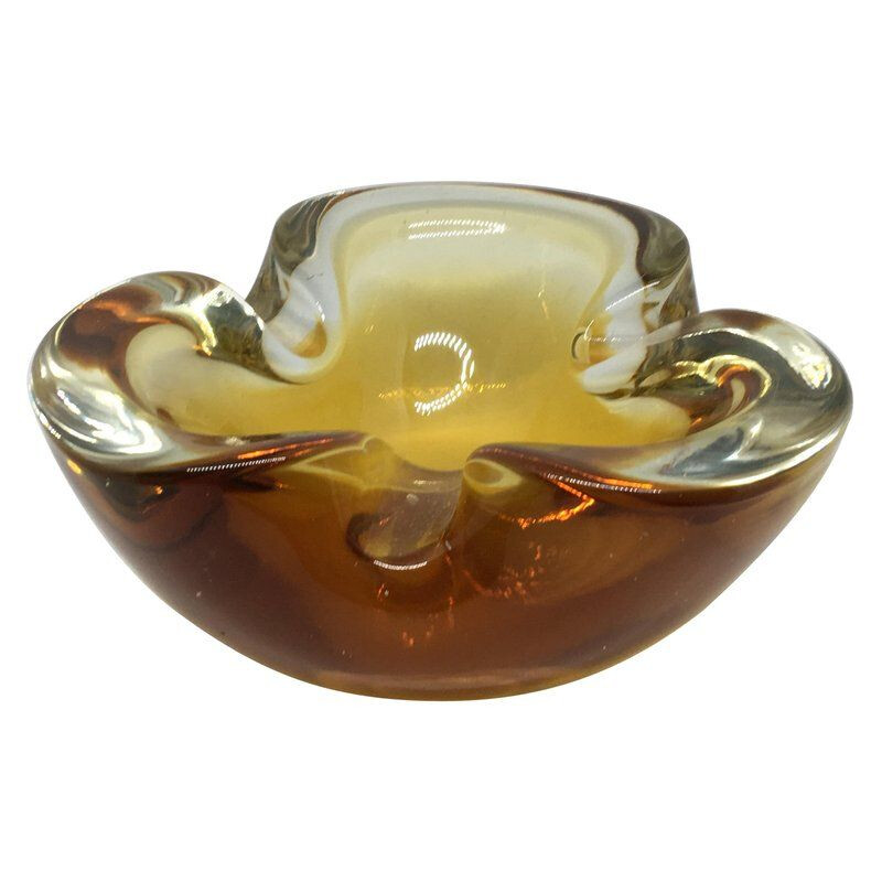 Vintage Italian Sommerso ashtray in murano glass