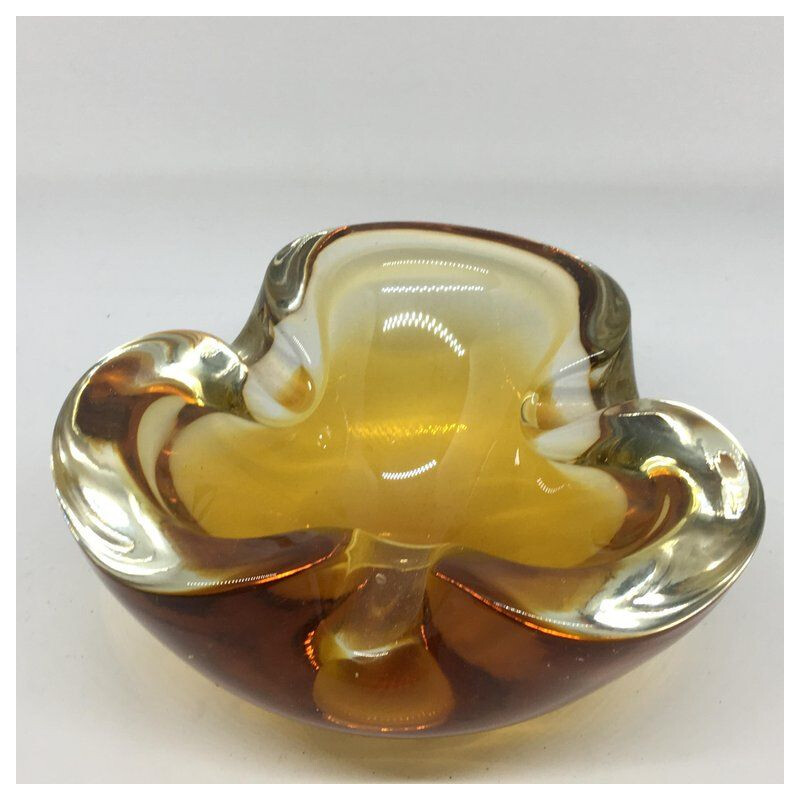 Vintage Italian Sommerso ashtray in murano glass