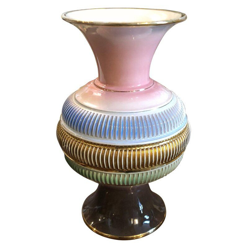 Vase vintage italien en céramique multicolore par Italo Casini