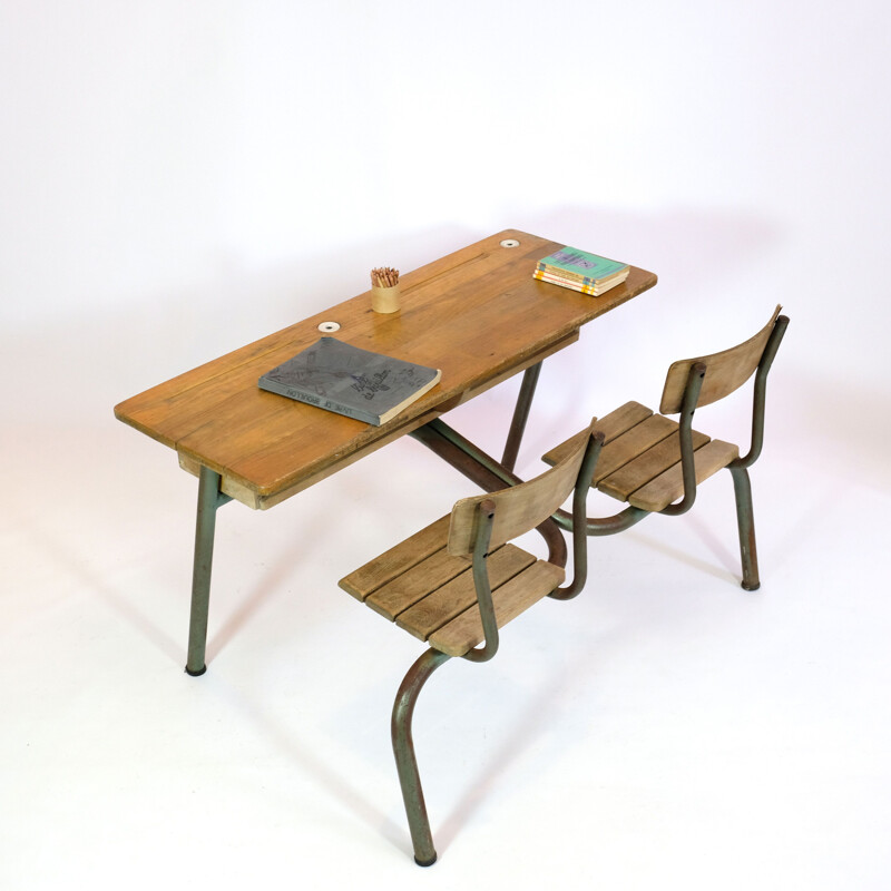 Vintage French 2-seater desk