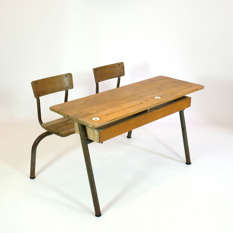 Vintage French 2-seater desk