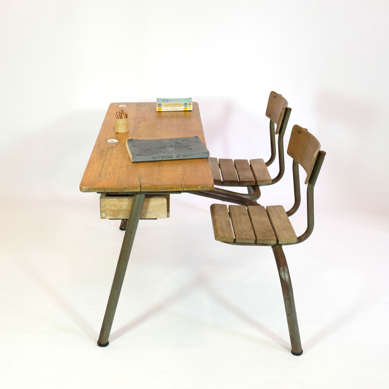 Vintage French 2-seater desk