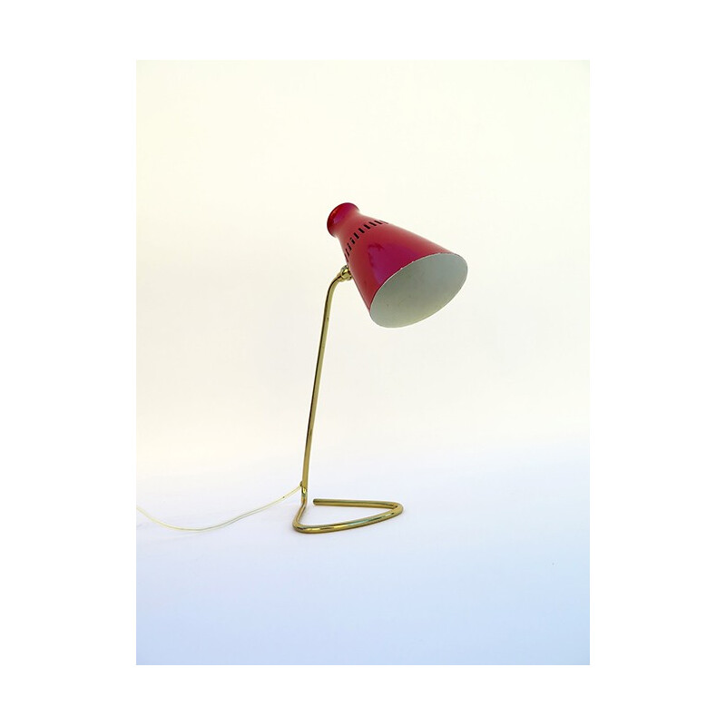 Desk lamp in lacquered metal and brass - 1950s