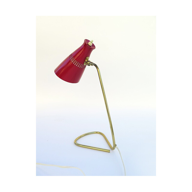 Desk lamp in lacquered metal and brass - 1950s