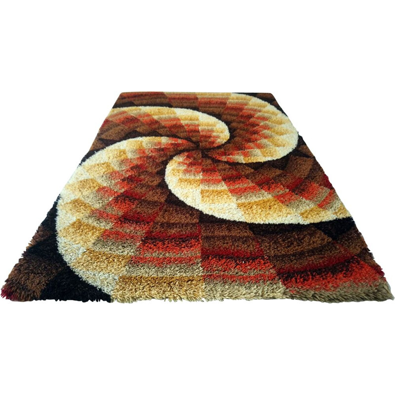 Vintage large multicolored rectangular carpet