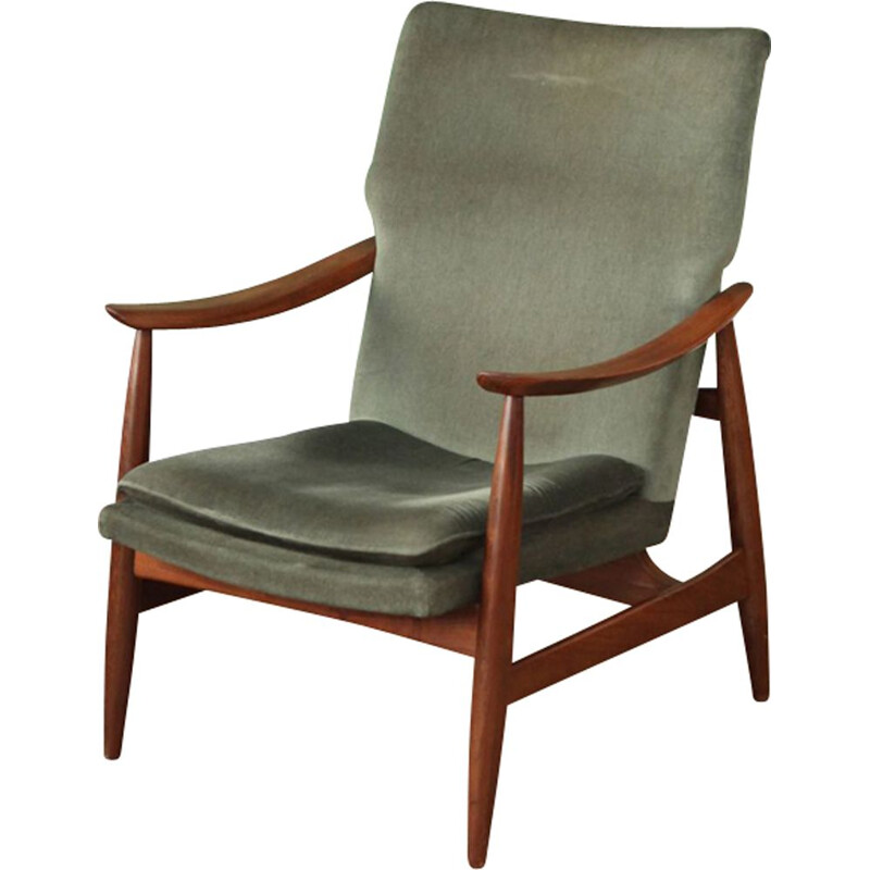 Vintage Dutch high back armchair in teak