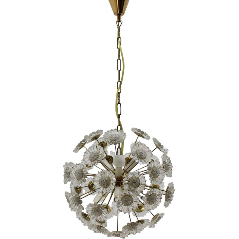 Vintage golden dandelion chandelier