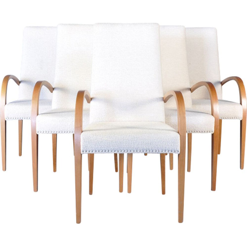 Set of 6 Italian white dining chairs