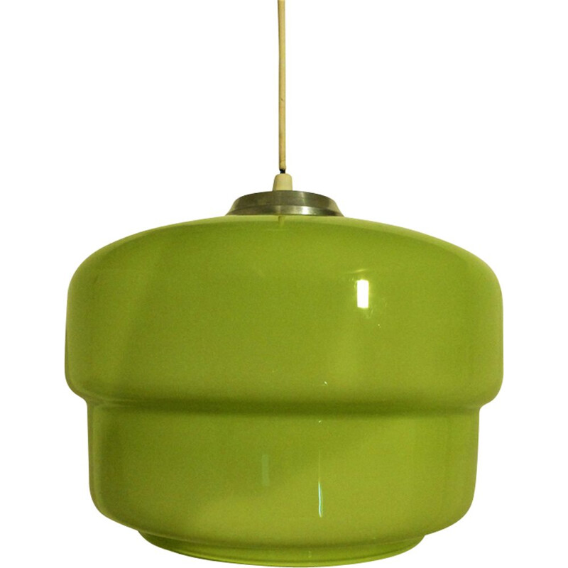 Vintage green opaline pendant lamp