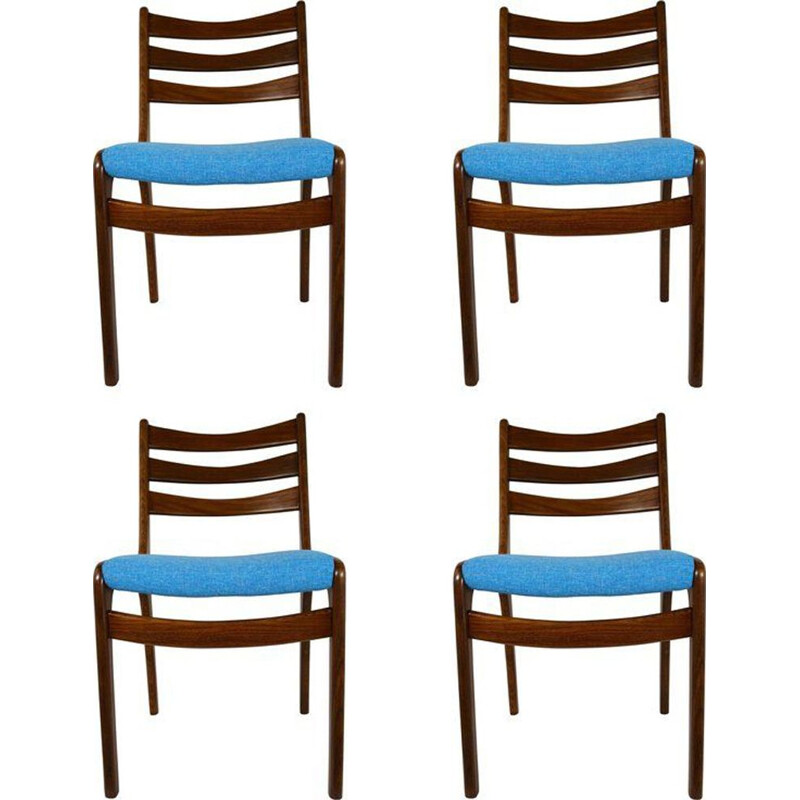 Suite von 4 skandinavischen Vintage-Stühlen aus Teakholz