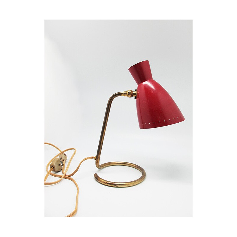Cocotte lamp in aluminum and brass - 1950s