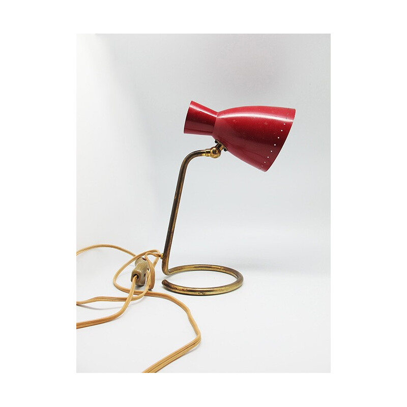 Cocotte lamp in aluminum and brass - 1950s