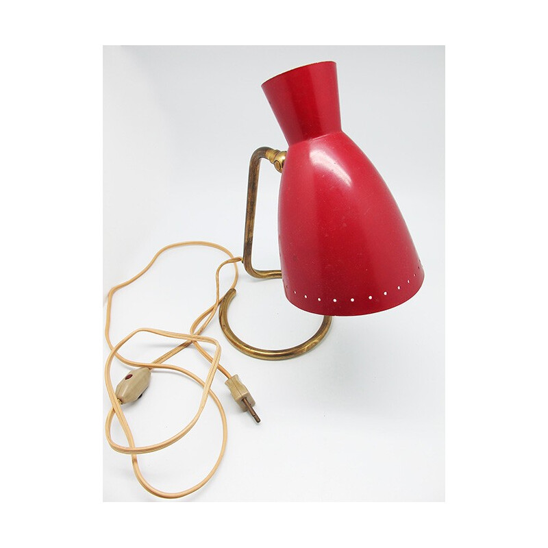 Cocotte lamp in aluminum and brass - 1950s