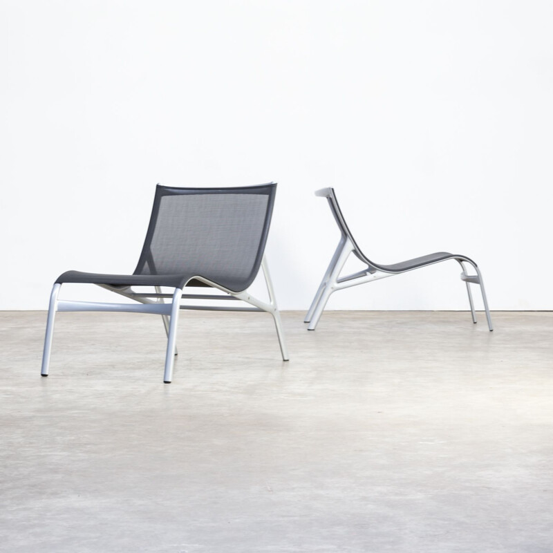Suite de 2 fauteuils lounge vintage modèle 418 par Alberto Meda pour Alias