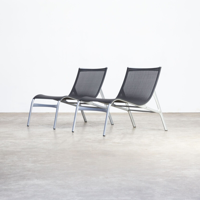 Suite de 2 fauteuils lounge vintage modèle 418 par Alberto Meda pour Alias